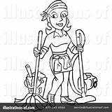 Housekeeper Clipart Illustration Lafftoon Royalty Rf sketch template