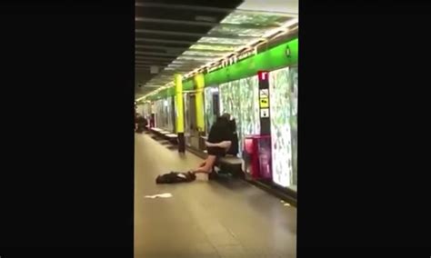drunk couple has sex on a busy train platform in barcelona nsfw sick chirpse