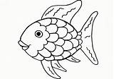 Fish Rainbow Coloring Printable Template sketch template