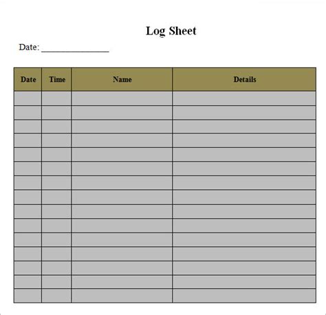 log sheet template    documents   word excel