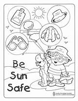 Sun Safety Coloring Summer Pages Colouring Safe Kids Activities Preschool Printable Water Fire Sheet Worksheets Sheets Crafts Print Health Projects sketch template