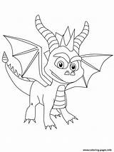 Dragon Coloring Spyro Pages Printable Color Colouring sketch template