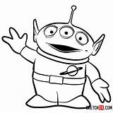 Toy Story Alien Draw Green Drawings Cartoon Characters Drawing Disney Step Sketchok Easy Coloring Pages Clip Cartoons Tattoo Dibujos Sketches sketch template