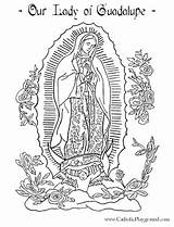 Coloring Guadalupe Pages Lady Catholic Kids Printable Mary Virgin Virgen December Crafts Playground Catholicplayground Sheets Colouring La Colour Activities Feast sketch template
