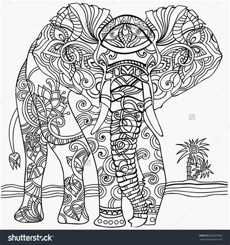 elephant coloring pages  adults images  pinterest