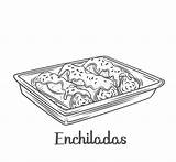 Enchiladas Mexican Drawn Speichern sketch template