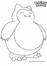 Snorlax Pokemon Coloring Pages Printable Kids Color sketch template