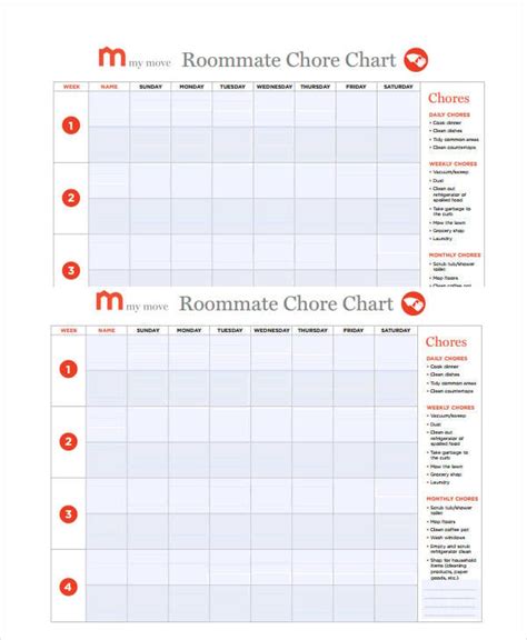 printable chore chart    documents