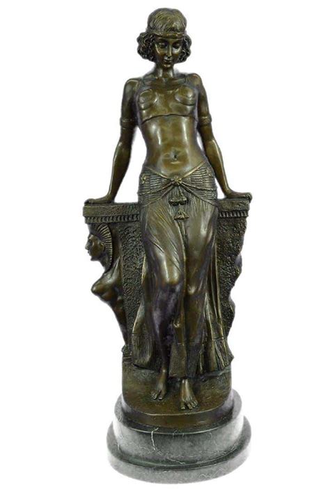 semi nude egyptian princess bronze statue