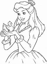 Princess Coloring Disney Pages Drawing Barbie Transparent Kids Bird Princes Princesses Baby Clipart Printable Drawings Draw Belle Print Color Little sketch template