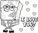Coloring Spongebob Pages Valentine Valentines Colouring Print Library Clipart Popular sketch template