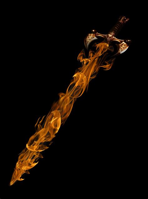 dragexius sword turn  fire photoshop