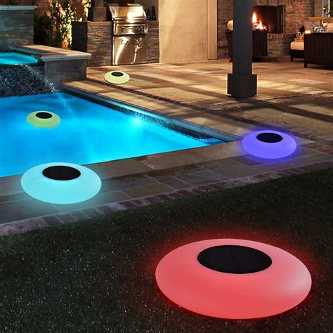 reactionnx solar floating swimming pool light  remote control outdoor color changing