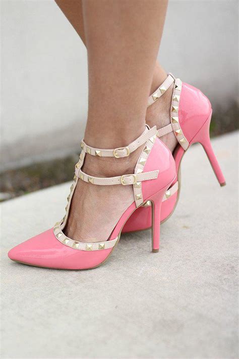 pink studded strappy heels pink shoes pink heels saved   dress