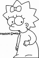 Simpsons Maggie Wecoloringpage Bart sketch template