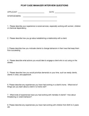 printable sample interview questions forms  templates