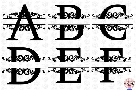 split letters monogram    svg eps dxf png file