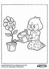 Coloring Pages Watering Pot Worksheets Kidloland Flower Printable Kids sketch template