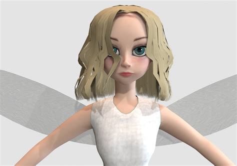white fairy girl 3d model cgtrader