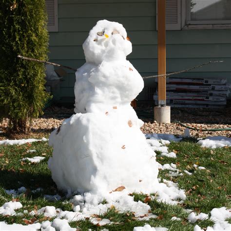 melting snowman picture  photograph  public domain