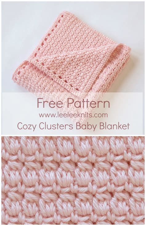 cozy clusters  crochet baby blanket pattern leelee knits