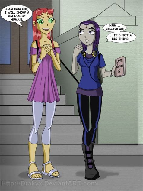 starfire and raven cuteness teen titans 01 by ~drakyx