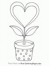 Coloring Pages Flowers Hearts Heart Flower Popular Coloringhome sketch template