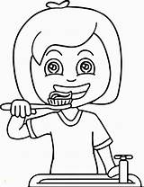 Coloring Pages Tooth Toothbrush Teeth Girl Printable Dental Brushed Unbelievable sketch template
