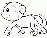 Coloring Monkey Pages Cartoon Print sketch template