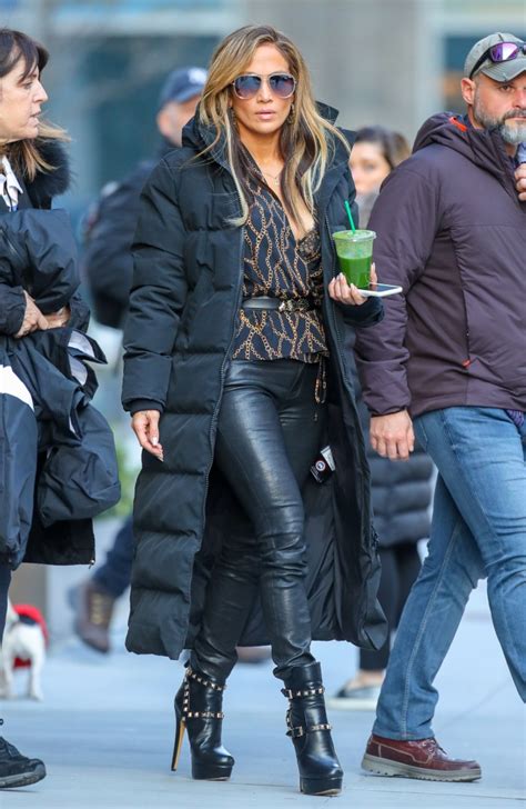 Jennifer Lopez Stomps Out In Leather Hot Pants And Platform