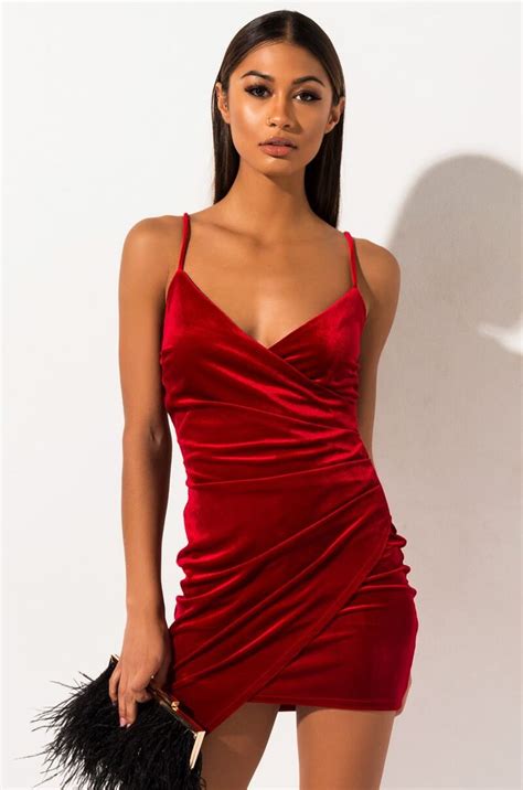 akira label velvet mini party dress  ruby red navy blue red slip dress mini dress party