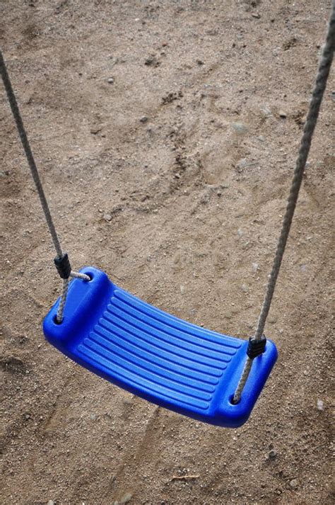 blue swing stock photo image  playing outdoor close