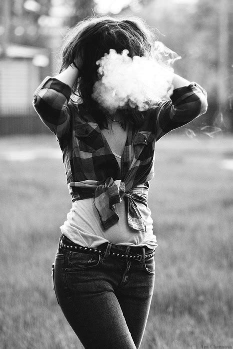 black and white fashion flannel girl sexy smoke image 63659 on