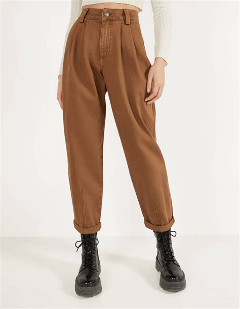 trousers collection women bershka bershka worldwide   slouchy pants trousers