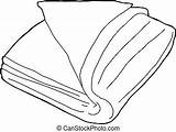 Bedding Handtuch Gefaltet Karikatur Vektor sketch template