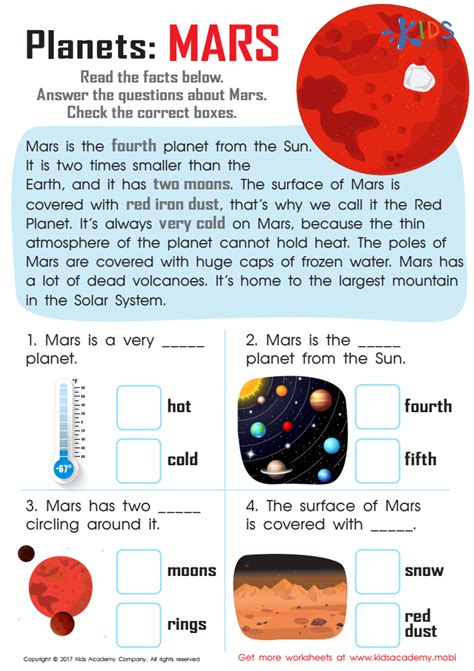 planet fact sheets printable