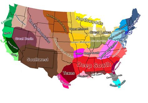 united states cultural regions map   maps