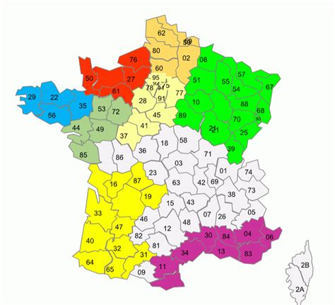 Coloriage Vectoriel Carte France Départements Colorés Ne Coordonnent Pas