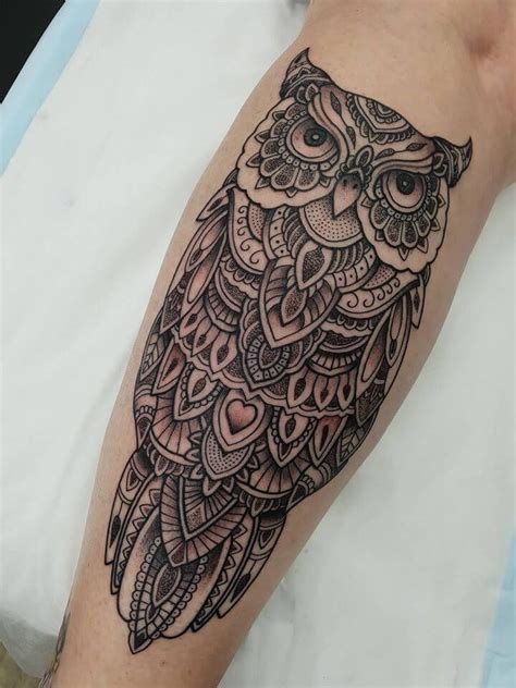 mandala owl tattoo designs petpress side thigh tattoos leg