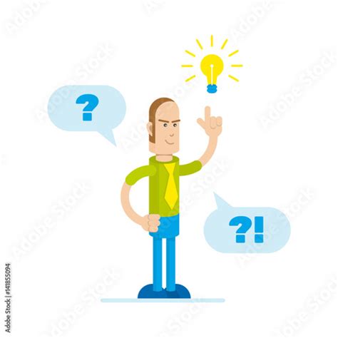 man with question mark and light bulb icons vector illustration vector