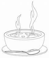 Soup Bowl Coloring Drawing Clipart Hot Pages Outline Porridge Draw Church Clip Kids Food Printable Cliparts Para Cute Line Library sketch template