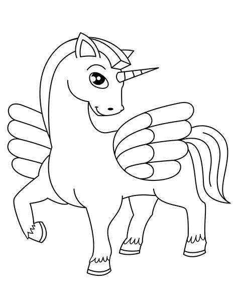 cute winged unicorn coloring page  printable coloring pages