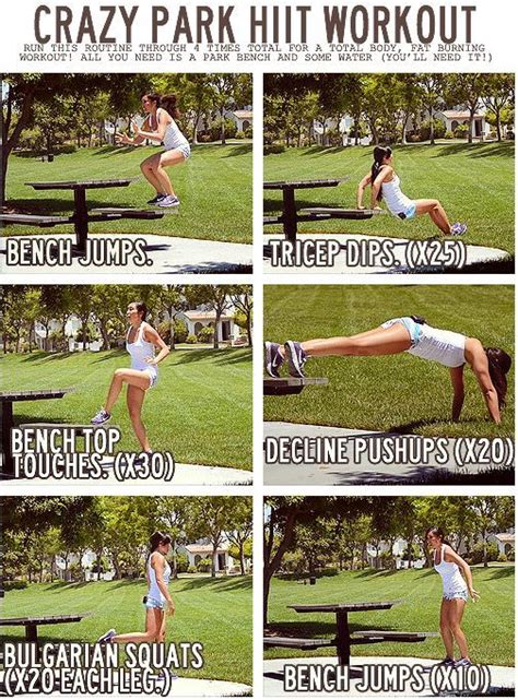 crazy park hiit workout park bench workout full body