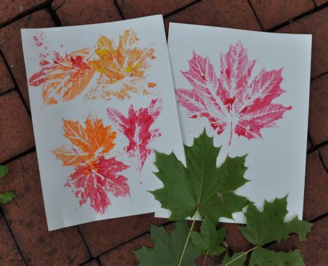 art  kids fall leaf prints