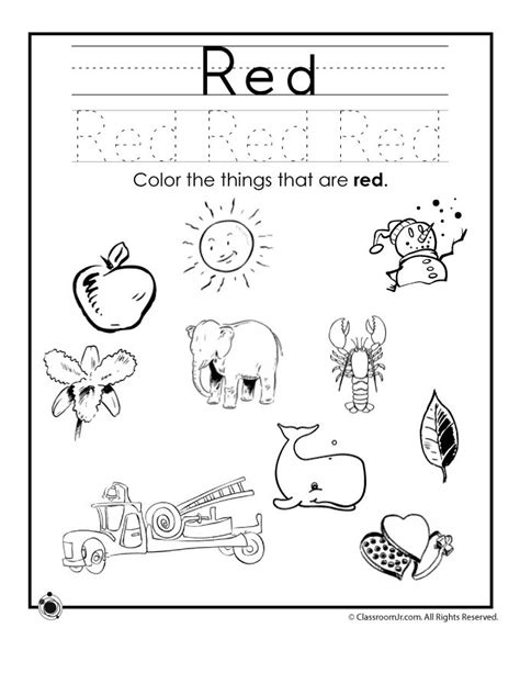 color red worksheet woo jr kids activities childrens publishing