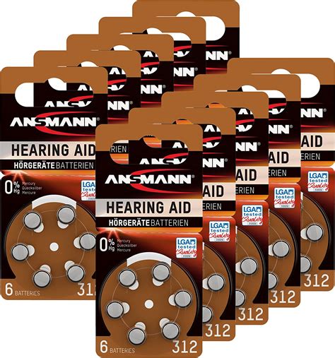ansmann hearing aid batteries size  brown zinc air amazoncouk electronics
