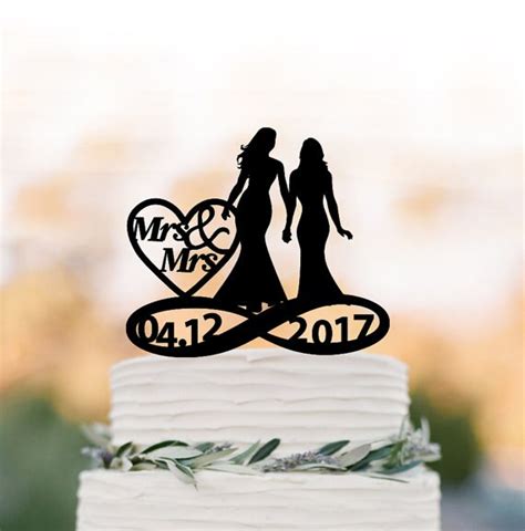 lesbian wedding cake topper mrs and mrs same sex wedding