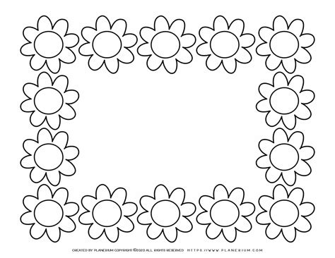 spring coloring page flowers frame planerium