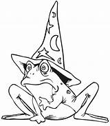 Coloring Pages Fantasy Frog Wizard Kids Hat Wizards Color Hats Cliparts Book Clipart Printables Printable Library Phoenix Print Frogs Sheet sketch template