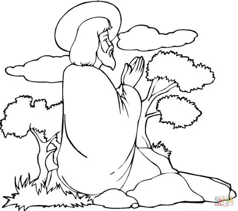 jesus praying coloring page  getcoloringscom  printable